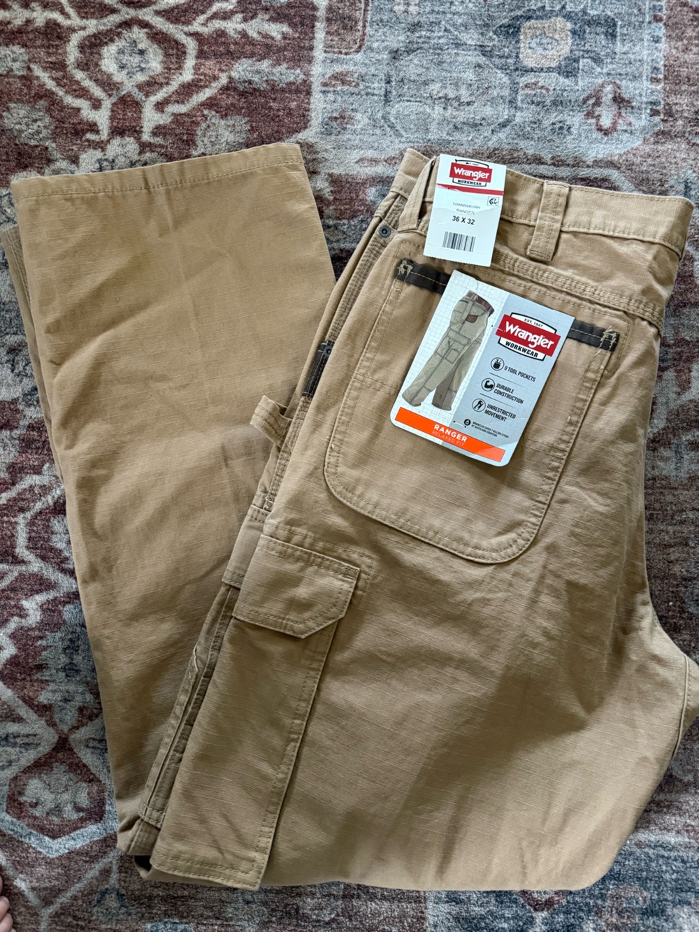 Wrangler Men's Cargo Work Pants in Tan
